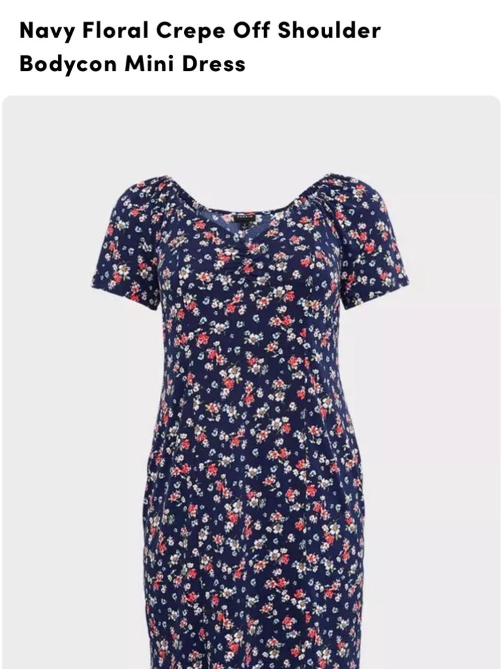 Torrid Navy Floral Mini Dress with Multicolor Blossoms - Picture 3 of 6